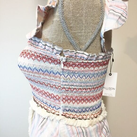 NWT Allison New York Smocked stripe Dress Sz XS - Picture 6 of 13